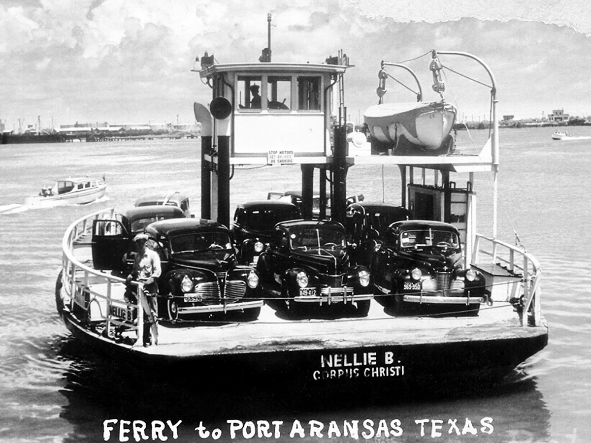 Nellie B Ferry with cars