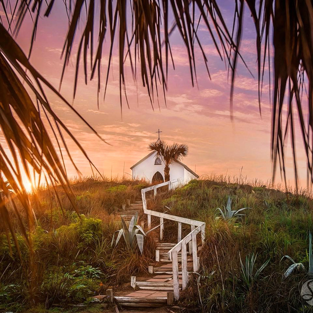 Chapel on the Dunes at sunset