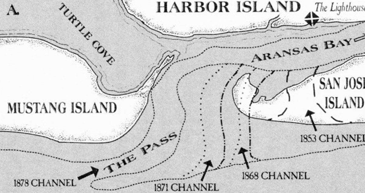 Map showing inlet erosion from 1868 to 1878.