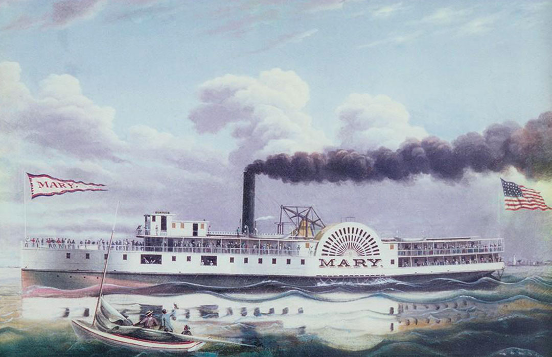 Painting of a steamer, Mary.