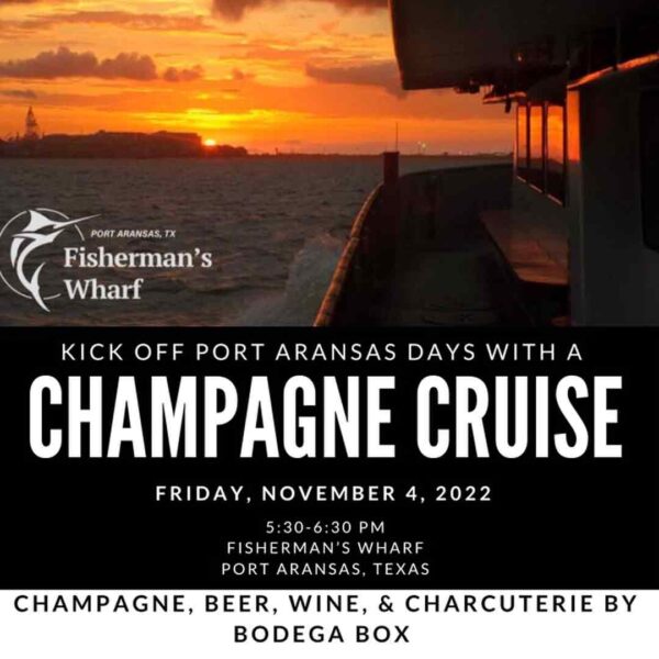 champagne Cruise flyer with sunset